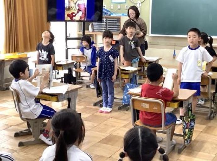 授業参観へ